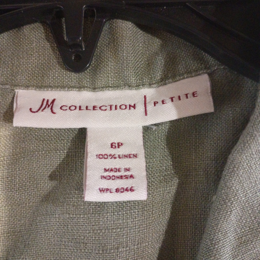 ECU JM Collection Women 6P 100% Linen Cozy Lightweight Summer Jacket‎ 3/4 Sleeve - Picture 8 of 8
